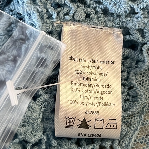 Venus Sheer Blue Lace Sleeveless Top Boho Festival Romantic Cottagecore - Picture 6 of 8